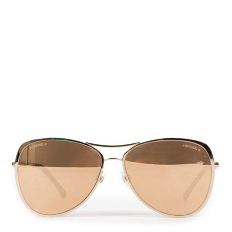 chanel 4223 gold|CHANEL Metal Mirrored Pilot Summer Sunglasses 4223 Gold .